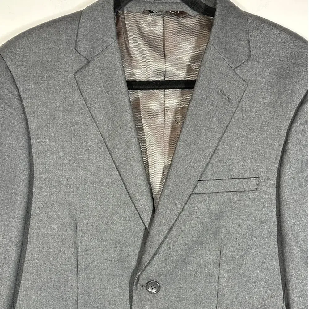 Caravelli Men's Suit Jacket Sport Coat Italy S60512N Oxford 2B 38S 32W Gray